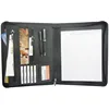 Modernqiu Durable Zipper A4 Leather Portfolio with Power Bank for Men