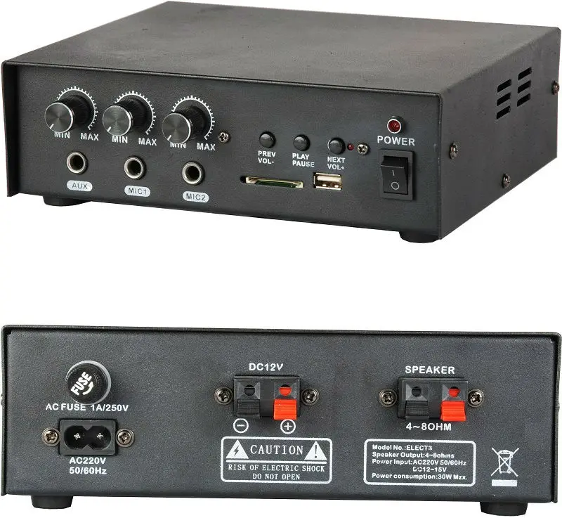 Usb Sd Digital Mp3 Player Amplifier,Ce Certified Pa302m 30w Public