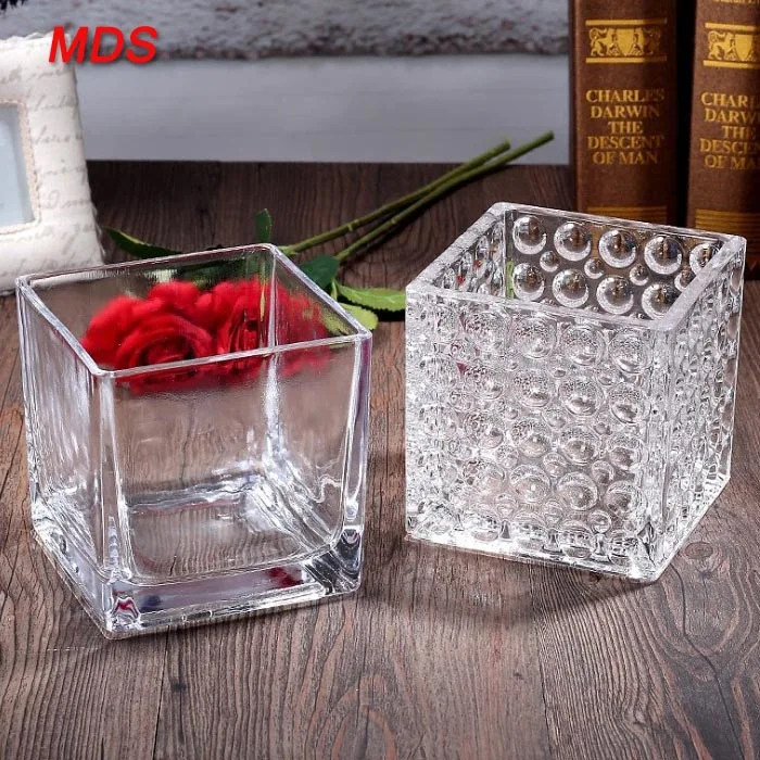 Best Home Decor Small Glass Square Vases For Florist Buy Square Vases