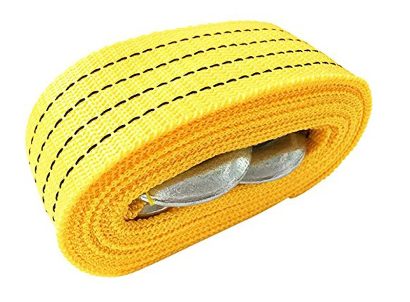 4m 6m 10000lb 15000lb Pulling Car Suv Yellow Belt Towing Rope With Alloy Hook Buy Suv Tow Belt