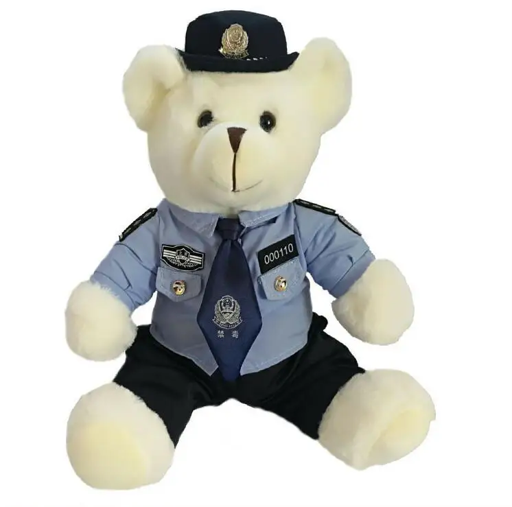 Wholesale Plush Soft Policewoman Teddy Bear Doll Toy With Police