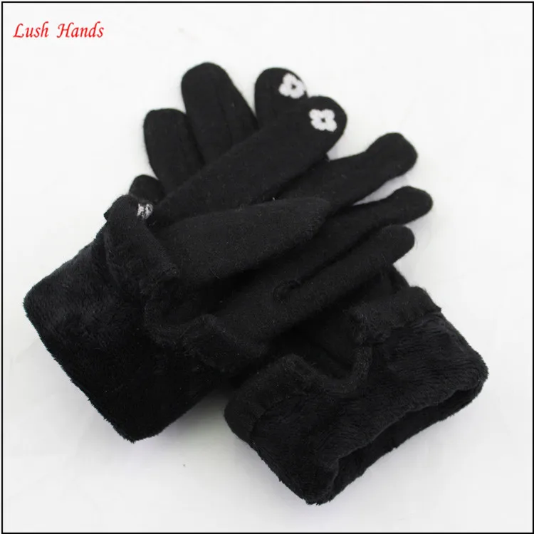 women's cheap winter woolen warm hand knitted gloves