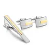 Wholesale Gold Tone Custom Cufflink And Tie Clip Sets ,Best Selling Cufflink And Tie Clips