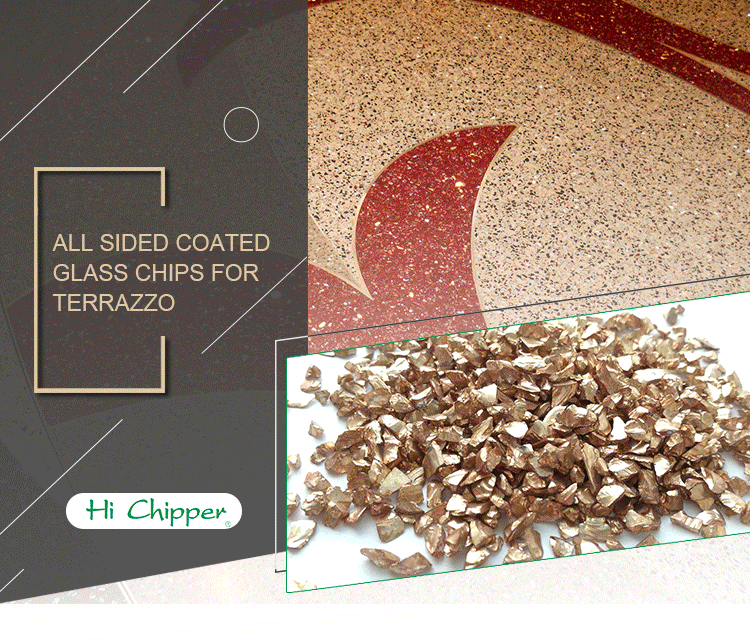 All Sides Copper Coated Glass Chips For Concrete Countertop Buy