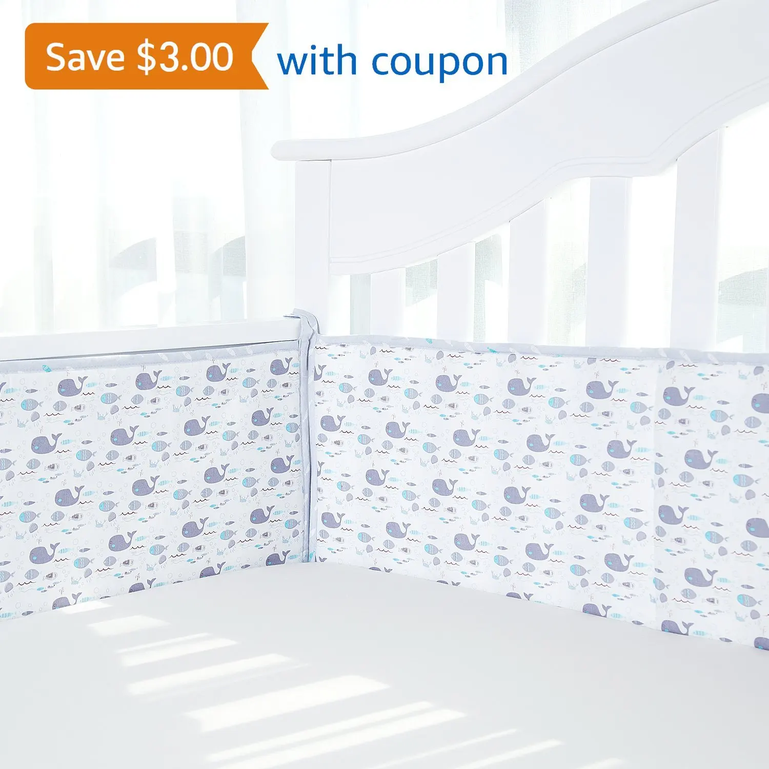 habibee baby breathable cotton crib bumper pads for standard cribs machine washable padded crib