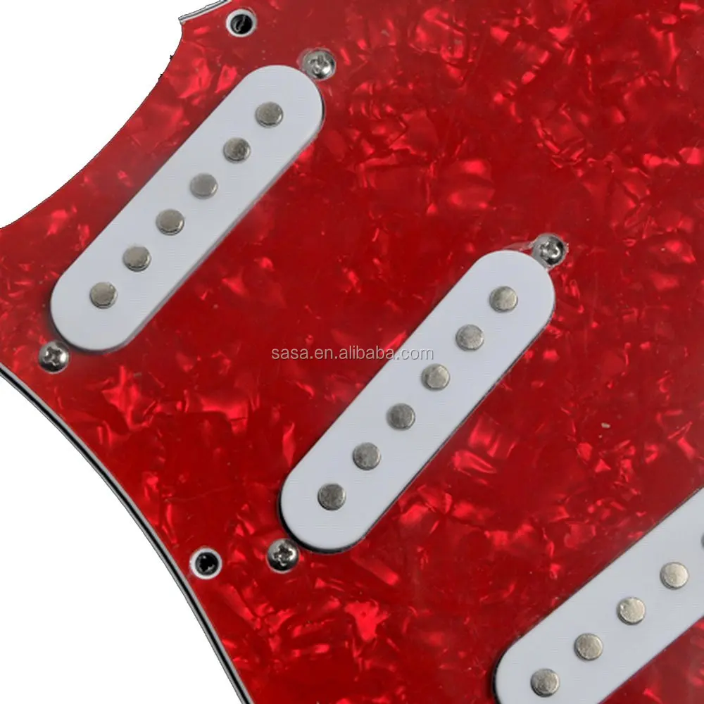 Red Pearl Prewired Pickguard 3 Single Coil For Classic Strat Guitar,St