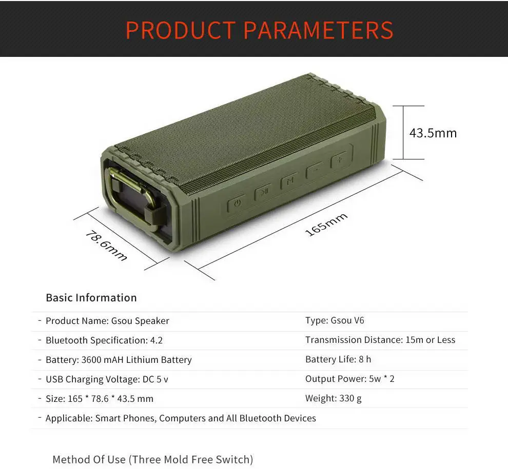 Made In China Waterproof Outdoor Bluetooth Speaker,Ipx7 Water