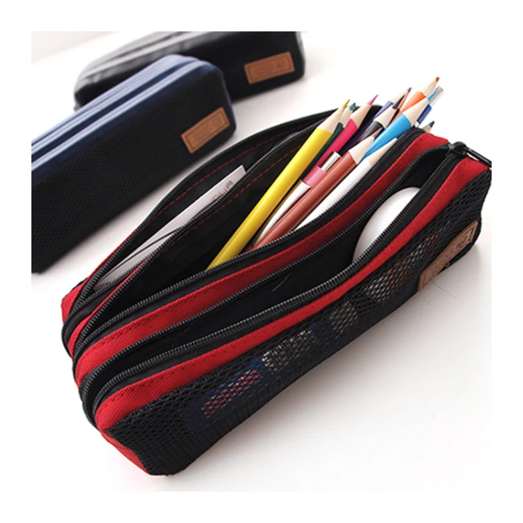 Triple Zipper Pen Pouch,Large 3 Zip Pencil Bag Case Buy 3 Zip Pencil
