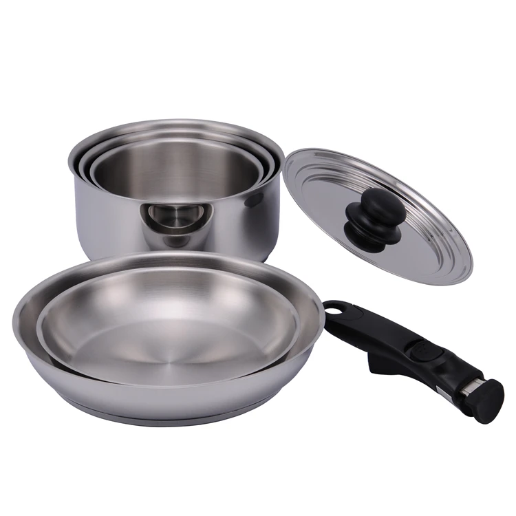 Cookware With Detachable Bakelite Cookware Handle & Multi Lid Amc