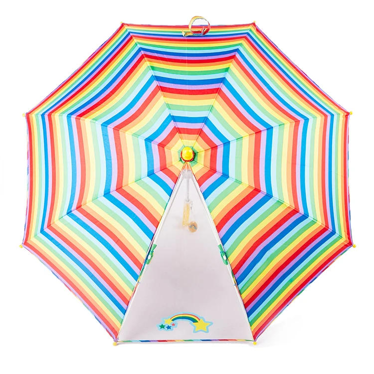 wholesale custom 190T pongee colorful windproof 17inch 8k manual j handle golf rainbow umbrella