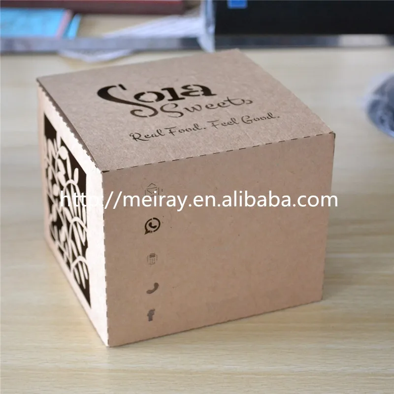 Wedding Gift Ideas Party Supply Custom Logo Square Laser Cut Kraft Paper Wedding Gift Box Buy