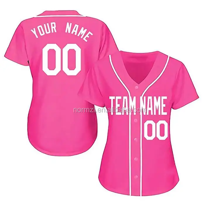 Girls Hot Pink Baseball Jersey Loose Buy Girls Baseball Jersey,Hot