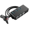 2019 USB and Three Sockets Cigarette Lighter Splitter Car Charger 120W with On Off Switch