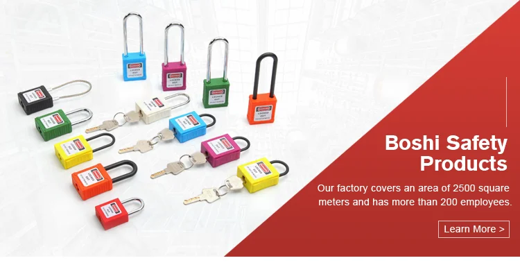 38mm Protect steel shackle Anodized aluminium safety padlock lockout with master Key retaining when shackle is open