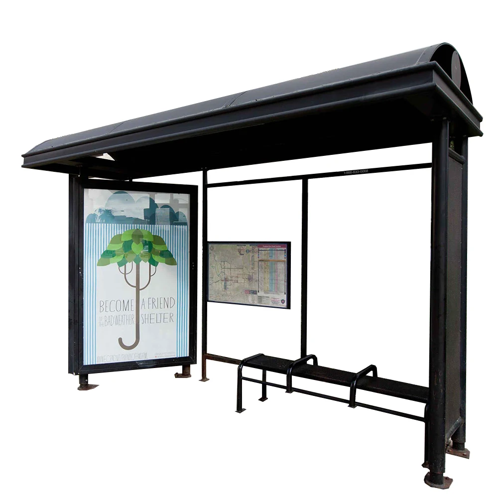 product-modern metal structure polycarbonate bus stop shelter-YEROO-img