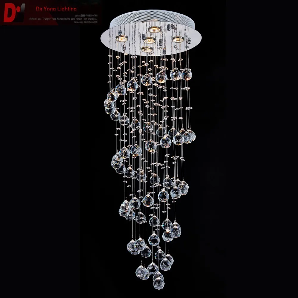 Large Decorative Rich Spiral K9 Crystal Hanging Beads Stainless