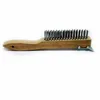 stainless steel wire polishing scratch brushes with wooden handle