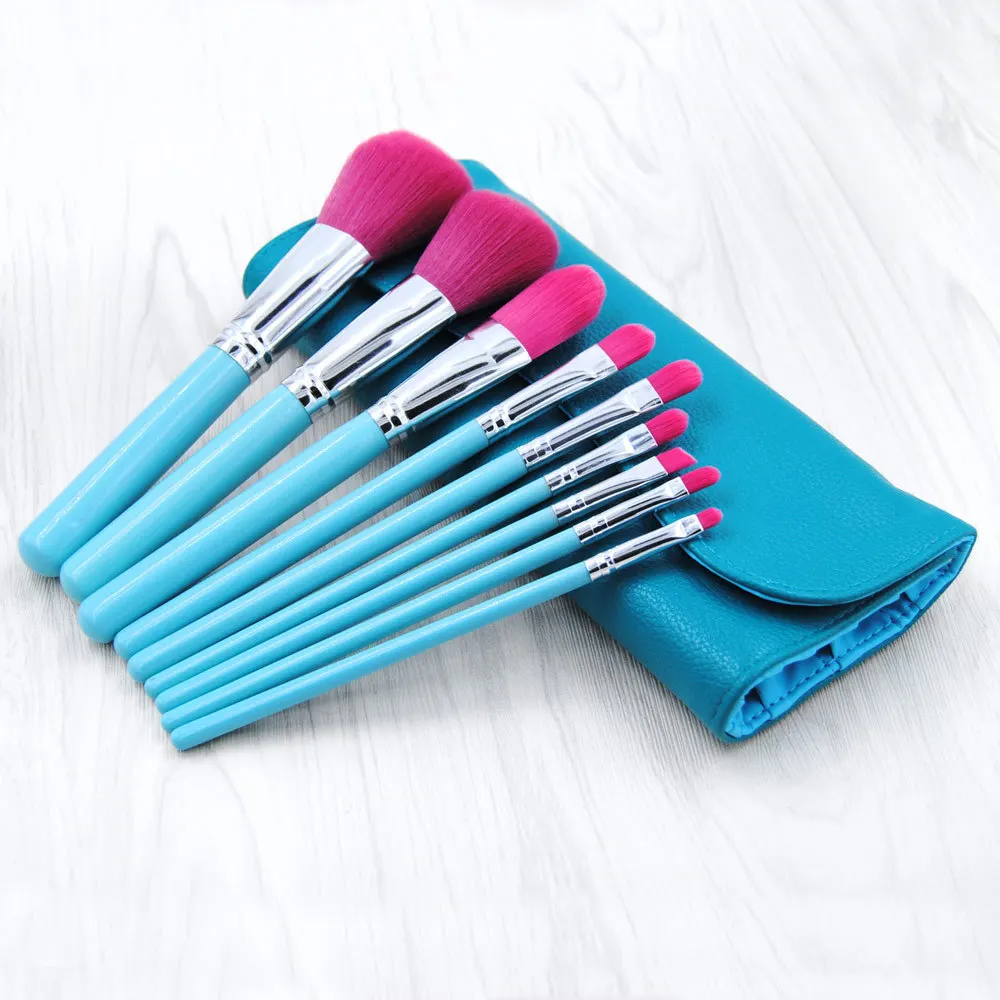 No Logo Cruelty Free Personalized Leather Natural Eye Face Mermaid Vegan Professional Makeup Brushes Private Label