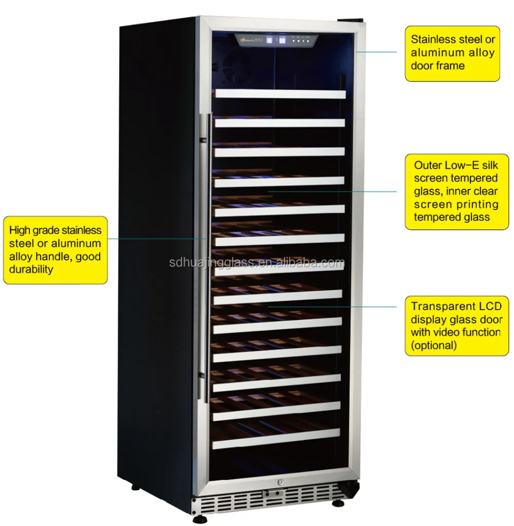 Wine Cooler Defrosting Glass Wine Cooler Display Glass Door Wine