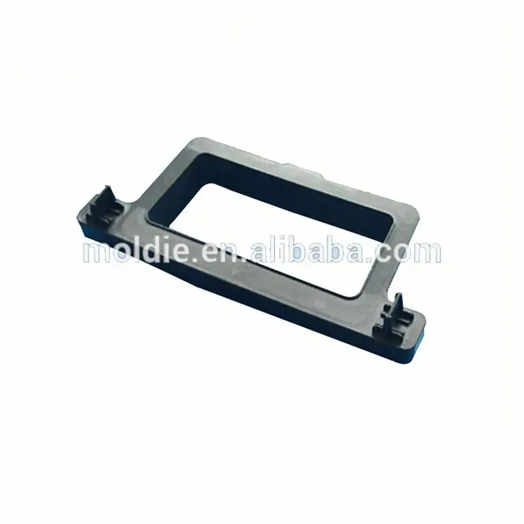 Rectangular metal bracket with four mounting clips, isolated on a white background.