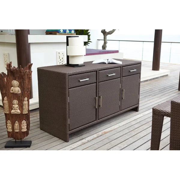 High Quality Cheap Rattan Cuatro Sideboard Outdoor Patio Garden Cabinet