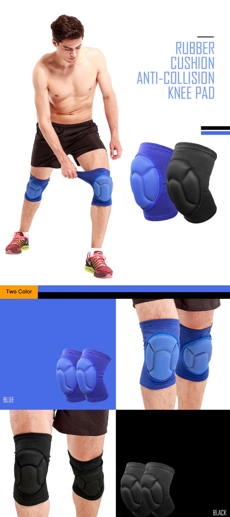 Thicken Anti-collision Soccer Knee Guard For Sport Flexible Knee Pad ...