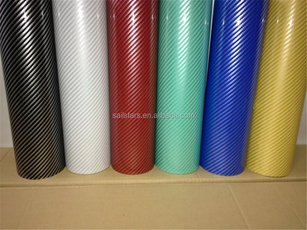 High Glossy Black 2d Carbon Fiber Vinyl Folie Bubble Free 1.52m*30m