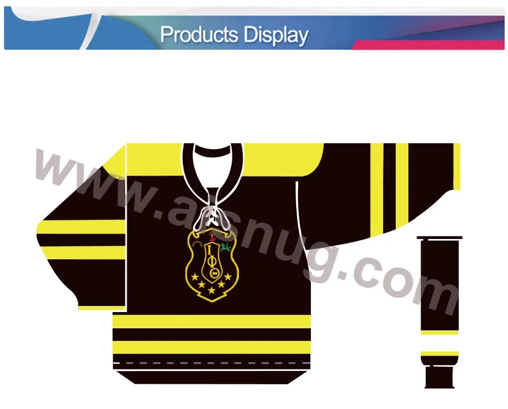 Wholesale Printed Blank Polyester Team Set Sublimated Hockey Jersey