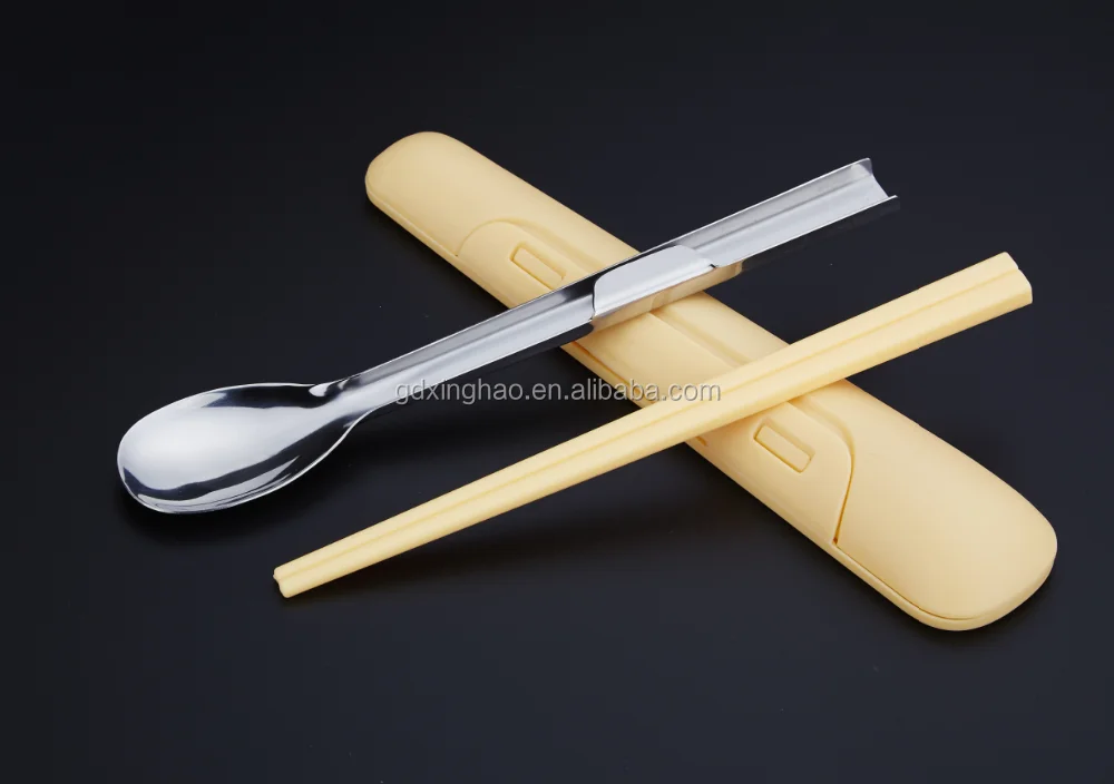 Best Selling Plastic Dinner Sets Stainless Steel Spoon and Plastic Chopsticks