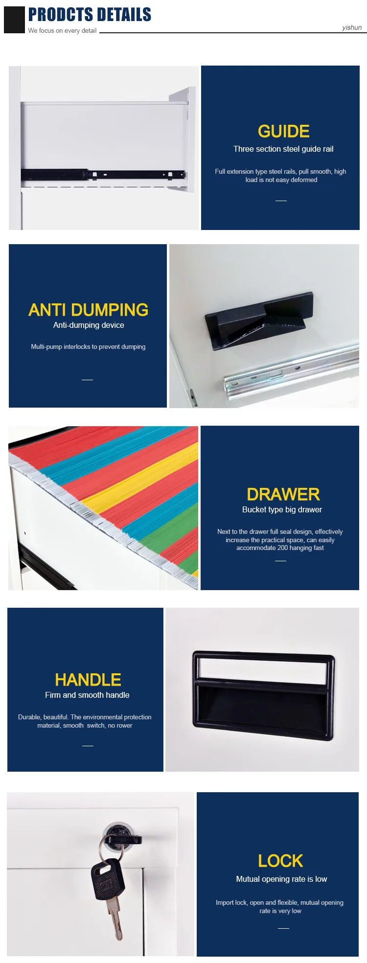 High quality office furniture freestanding steel metal filing cabinets