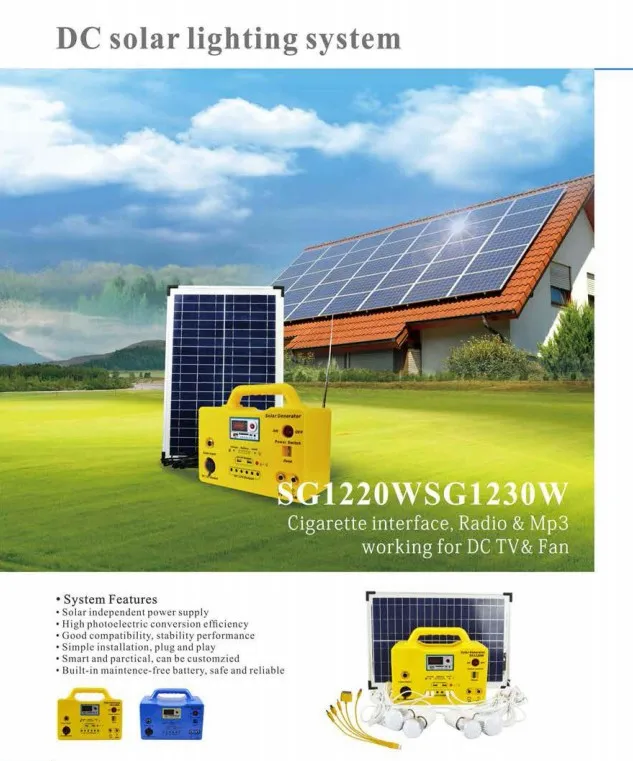 ESG Hot selling 10W 20W 30W 40w mini solar power lighting system / portable DC solar kits for home