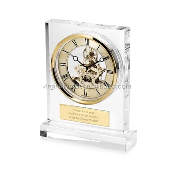 Vip Gift Wholesale Crystal Gold Mechanical Desk Clock Buy