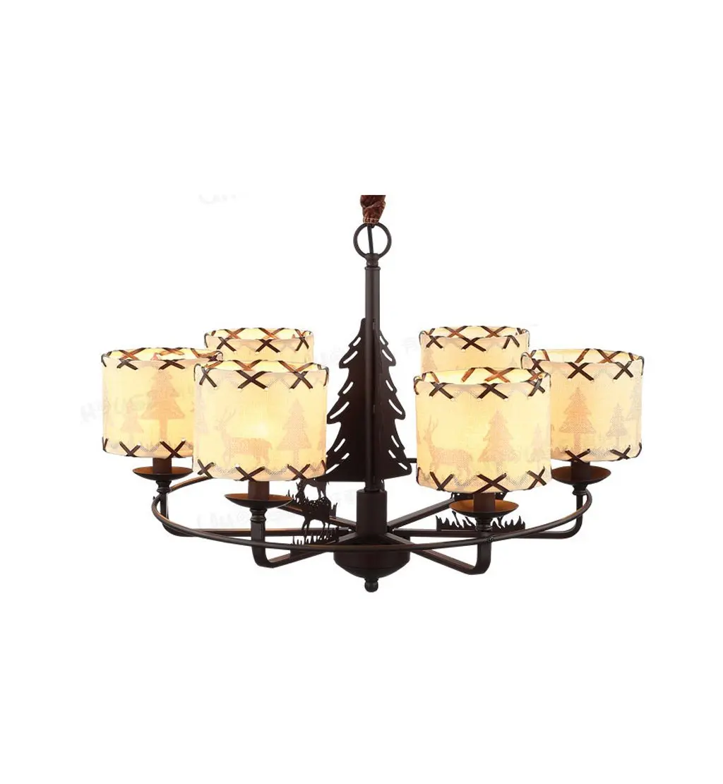 American country chandeliers, boys and girls bedroom lighting, European and American art lighting ( Color : Warm light )