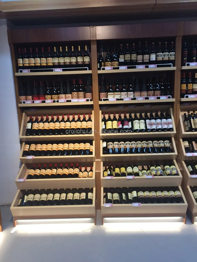 High-quality Shelves Wooden Wine Glass Showcase Display Cabinet Rack Stands for Wine Shop05.JPG