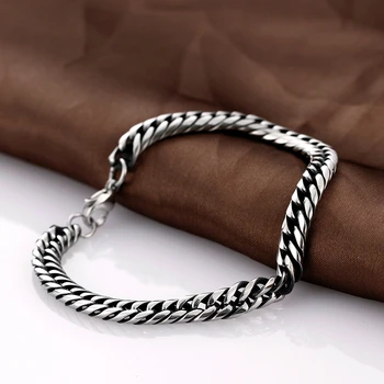 Motorcycle Chain Link Bracelet Mens Silver Cuban Link Bracelet Mens Silver Cuban