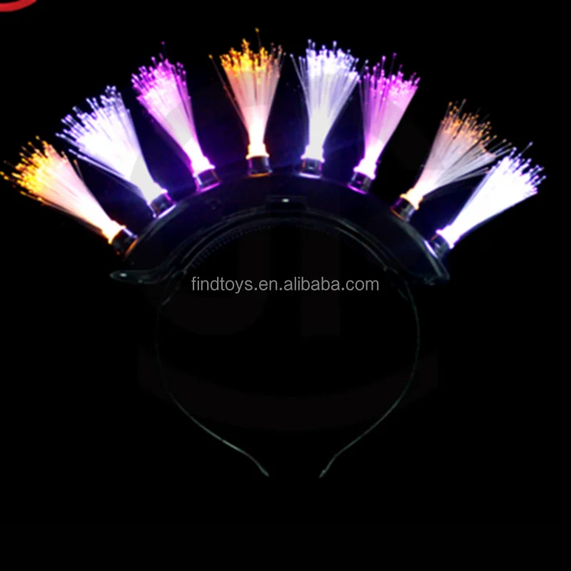Wholesale Rinco Mohawk Light Up Led Fiber Optic Headband For Party