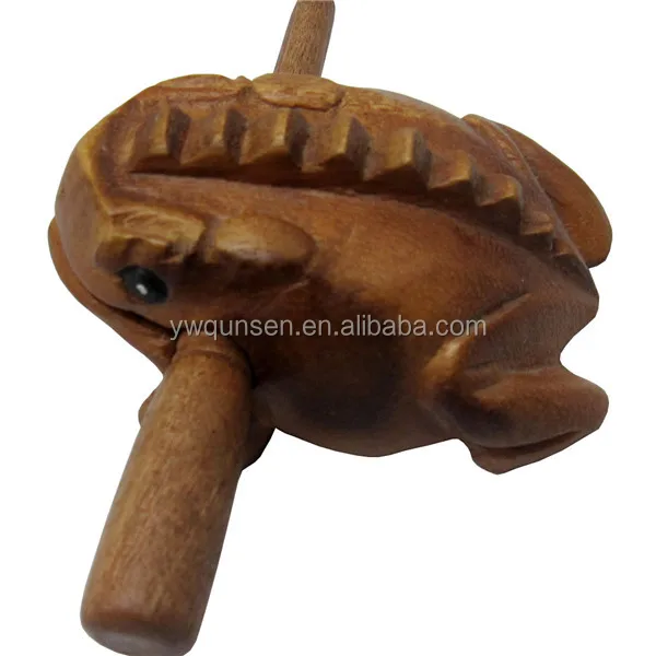 15cm size Hancarved in Thailand Brand New! Wooden Croaking Frog 