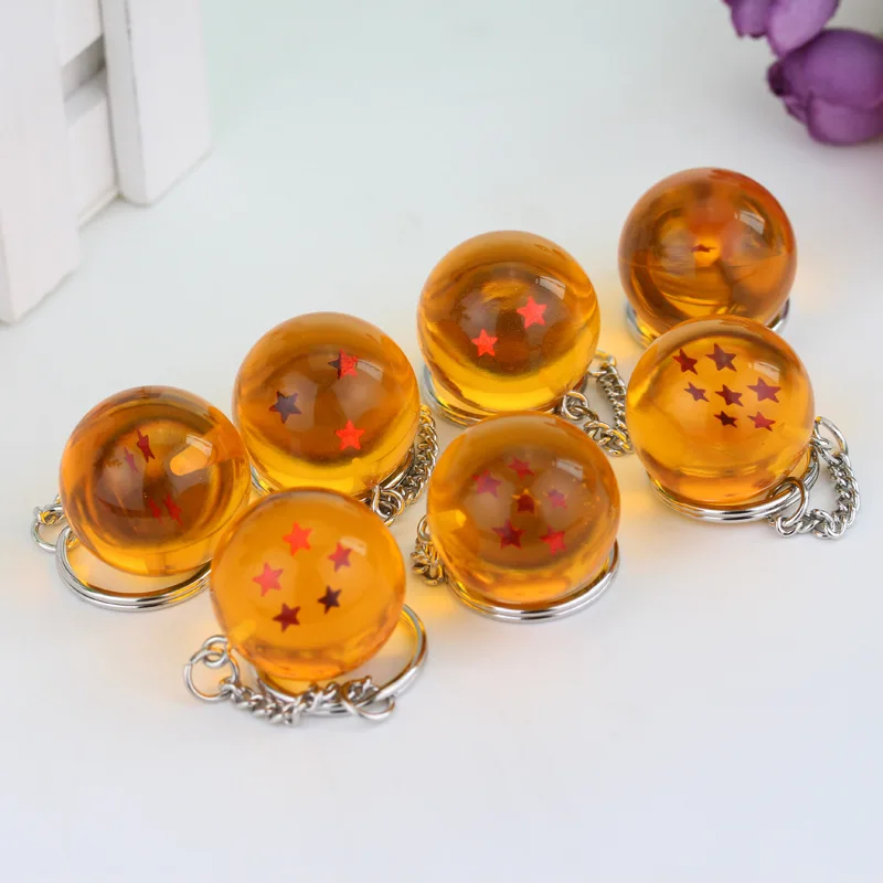 Anime Dragon Ball Z Figure Crystal Ball Blue Keychain Pendant Keyring 