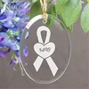 Breast Cancer Awareness Etched Glass Ornament for Health Party Decoration