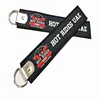 New Product Custom logo fabric Embroidery woven Car key ring key chain key fob keychain