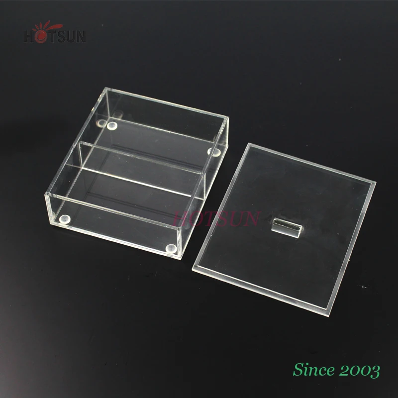 Customized Plastic Packing Box With Divider 2 Compartments Clear