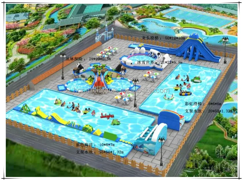 5000 M2 Outdoor Giant Inflatable Water Theme Park,Portable Water Park ...