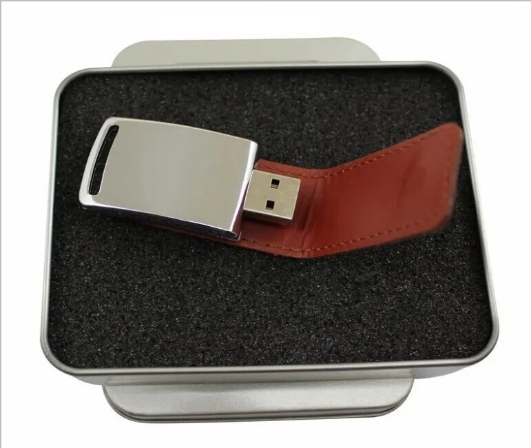 Premium Black Leather Key FOB USB Flash Memory Drive 32GB(Red) - ANKUX.COM