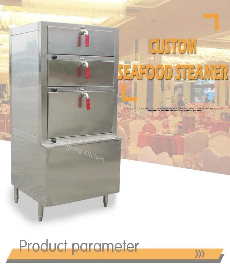 Commercial Fish/chicken Steamer/stainless Steel Kitchen Steamer By Gas