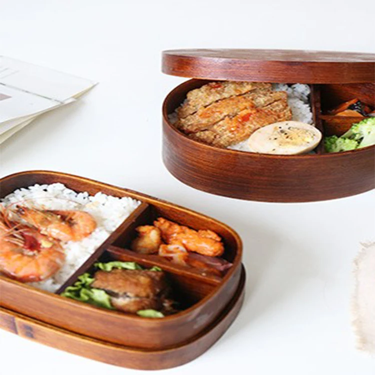 Japanese Style Wooden Bento Lunch Box For Food Fruit Sushi Bento Box ...