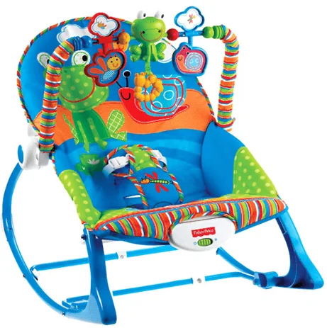 Baby's Rocker Bouncer With Music And Vibration Function With Hanging Rattles Bar For New Born Babies