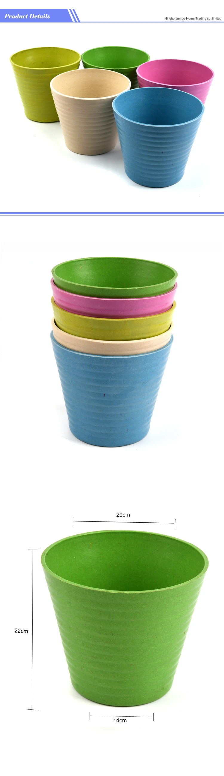 High Quality Eco friendly Bamboo Fiber  Plant Pot  wholesale 