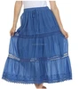 Solid Embroidered Long Gypsy Skirts