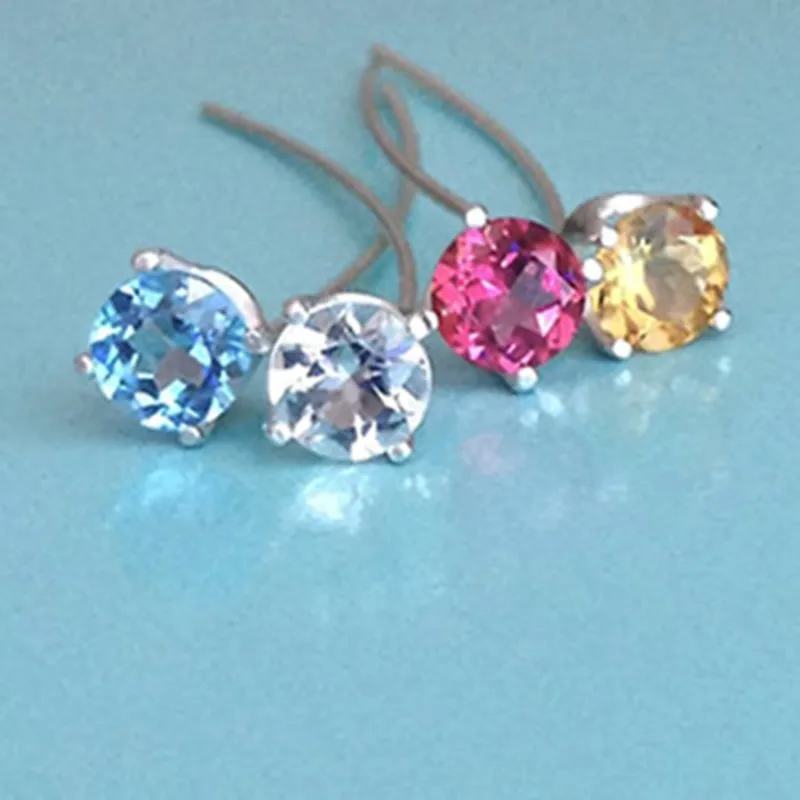 Real White Topaz floral pick wedding bouquet jewelry