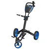 Fine Appearance 3 Wheel Golf Push Trolley Aluminum Manual Golf Cart with Swivel Front Wheel